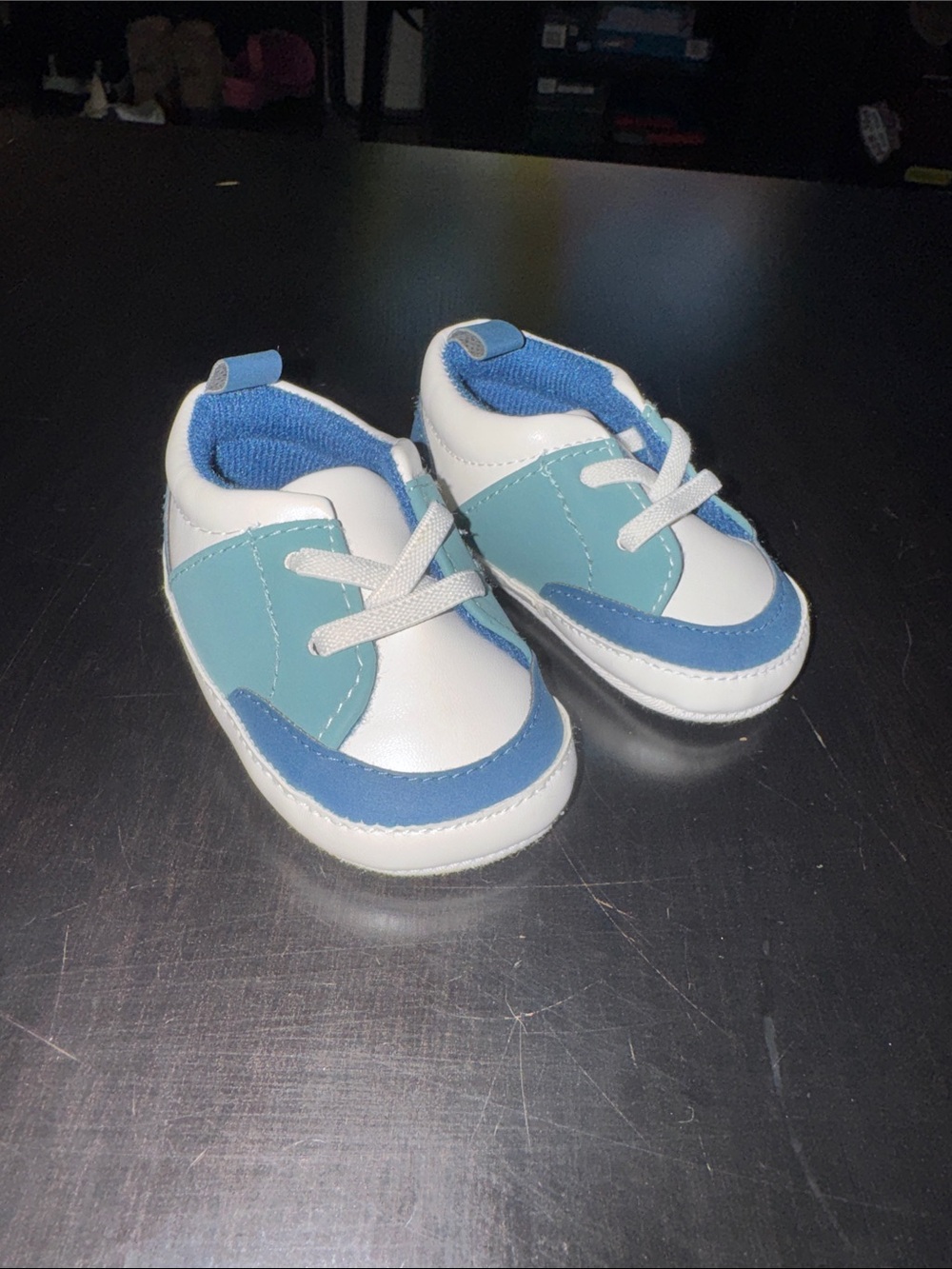 Carter's White, Light Blue & Royal Blue Baby Walker Shoes